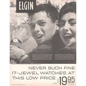 1960 Elgin Sportsman and Starlite Vintage Print Ad Football Game Wall Art